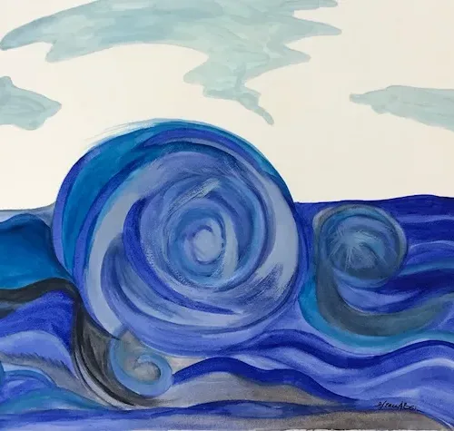 Grace Absi High Sea 2001 Acrylic Painting on Arches Paper