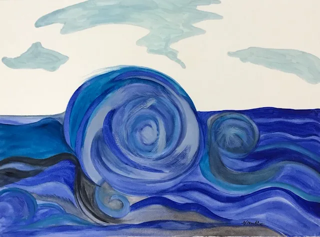Grace Absi High Sea 2001 Acrylic Painting on Arches Paper
