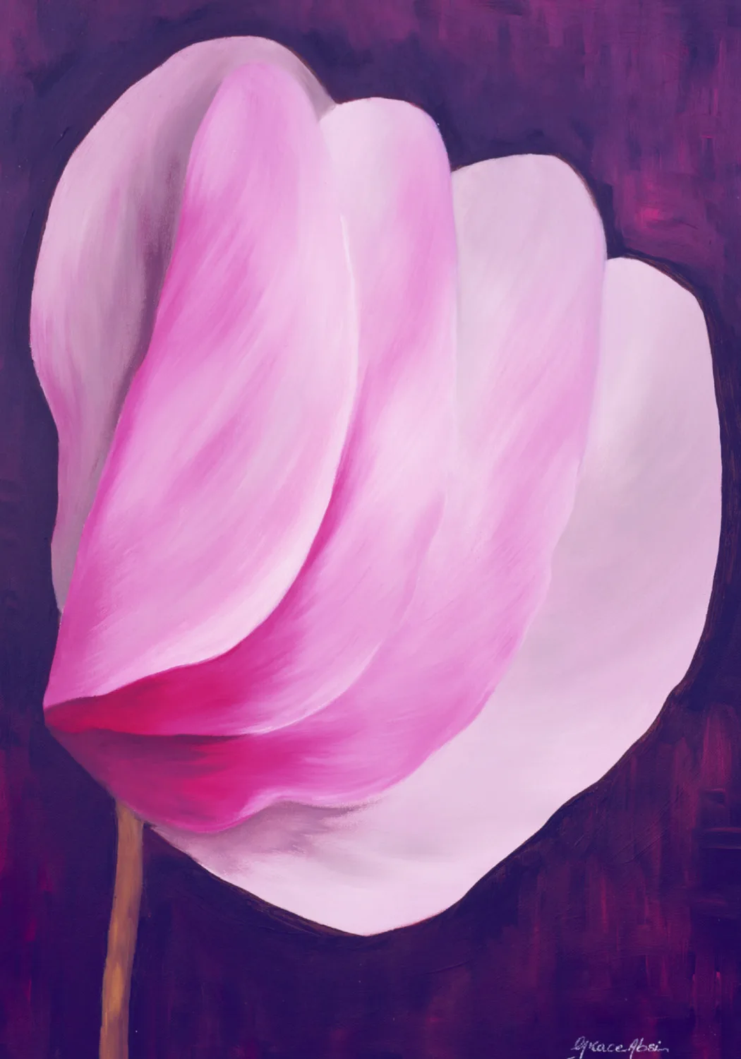 Grace Asi oil on canvas Cyclamen