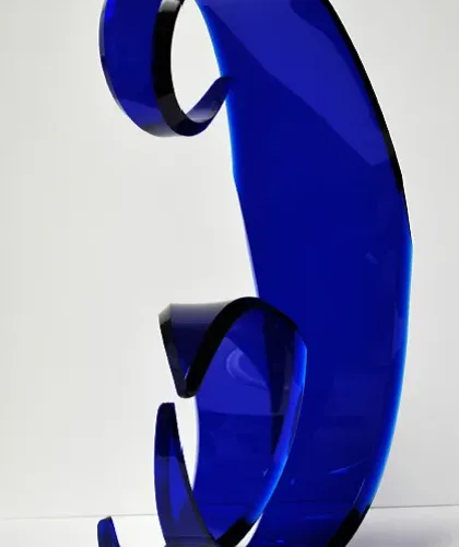 Sculpture Lucite Acrylic Blue Wave by Grace Absi  (SOLD)