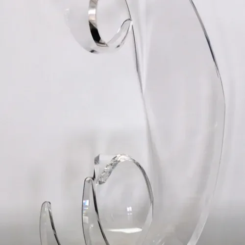 Sculpture Lucite Acrylic Clear Wave by Grace Absi