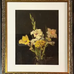 Fokko Tadama Flowers Bouquet Oil Painting on Board (Vintage)