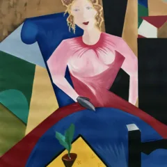 Grace Absi Lady in pink 2007 Oil Painting on Canvas