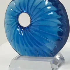 Sculpture Acrylic Blue Shell by Grace Absi