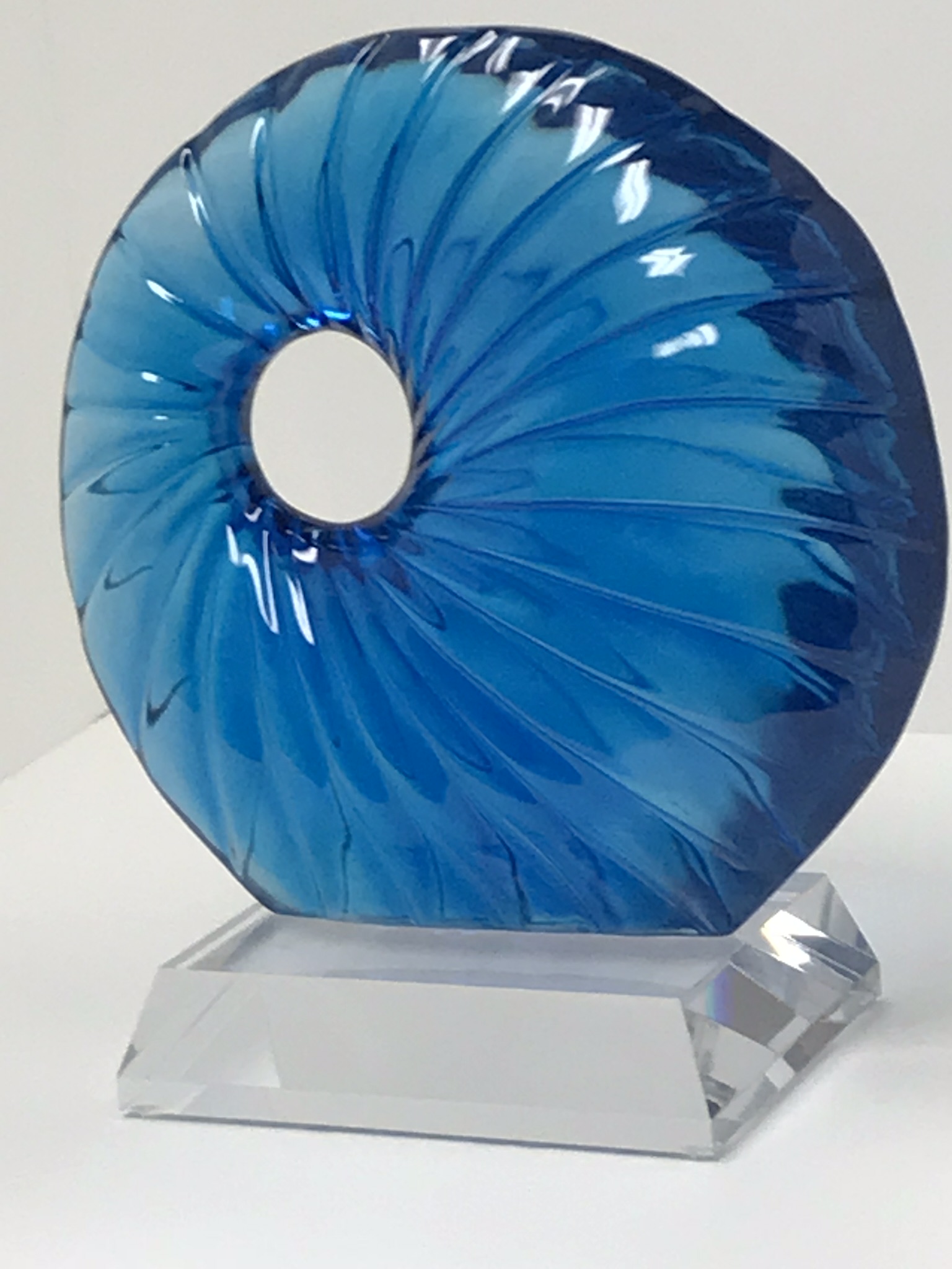 Sculpture Acrylic Blue Shell by Grace Absi