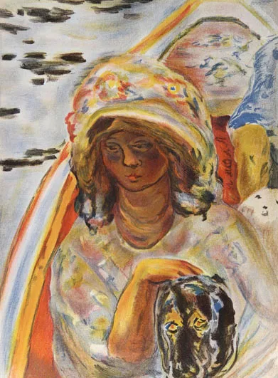 Bonnard Lithograph Jeune Fille dans la Barque Verve 1939