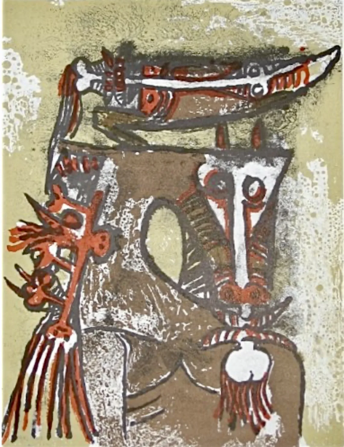 Wifredo Lam lithograph from XXe siecle 1979 Double personnage