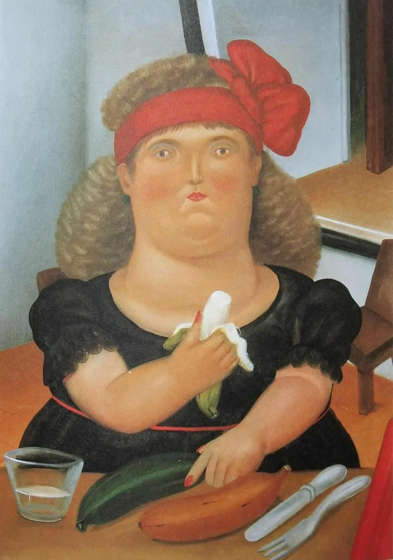 Fernando Botero 16 Colombiana Eating Bananas 1983