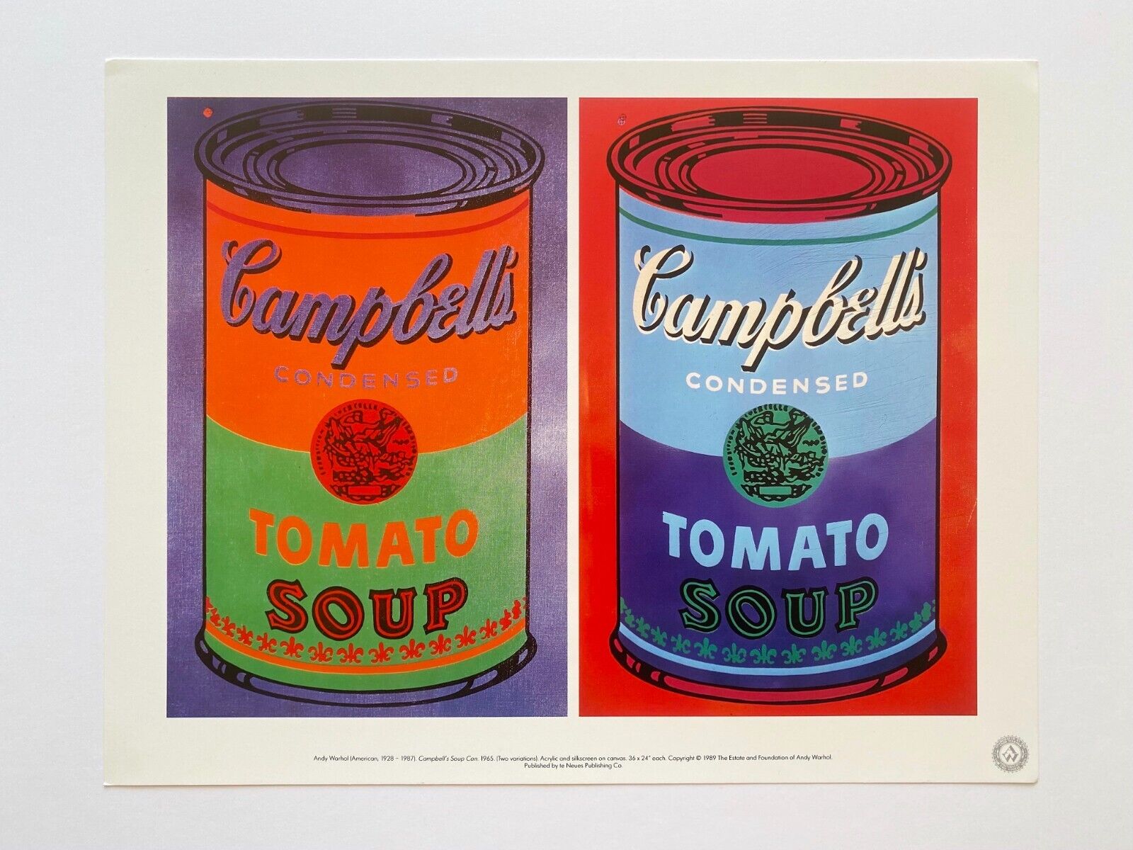 1989 Andy Warhol Pop Art Campbell's Soup Cans