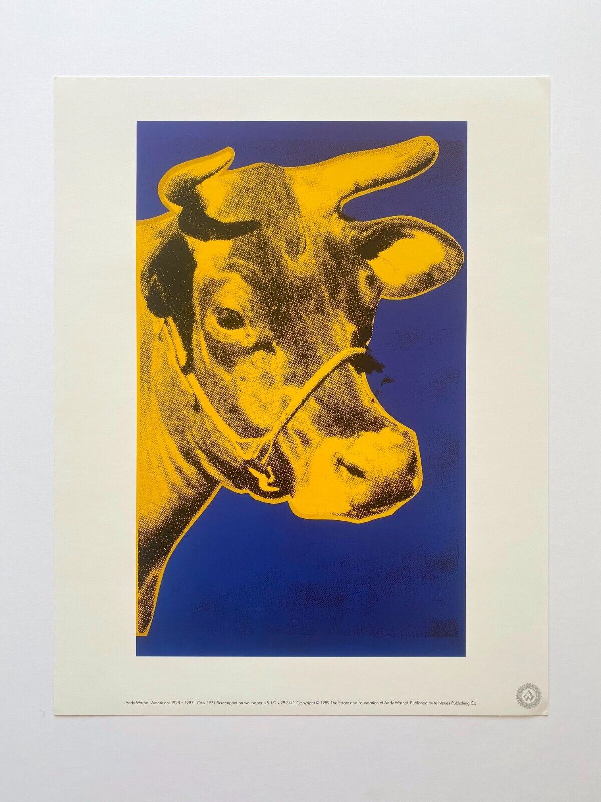 1989 Andy Warhol Pop Art Cow (1971)