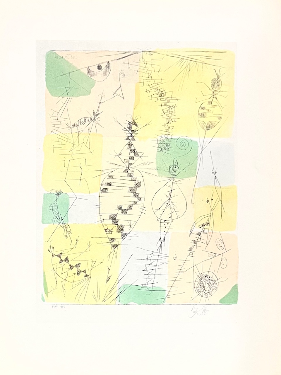 1947 Paul Klee Engraving 19 Insects 1919