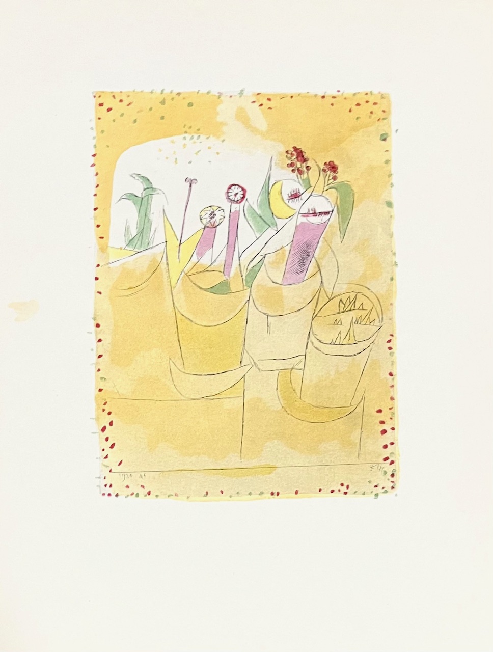 1947 Paul Klee Engraving 21 Flower Table 1920