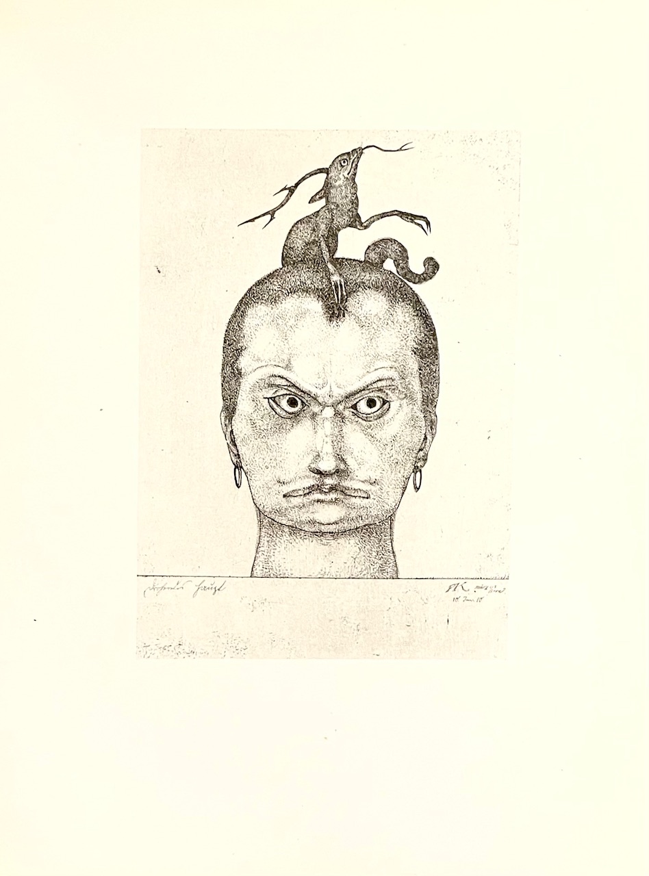 1947 Paul Klee Engraving 6 Head of Menace 1905