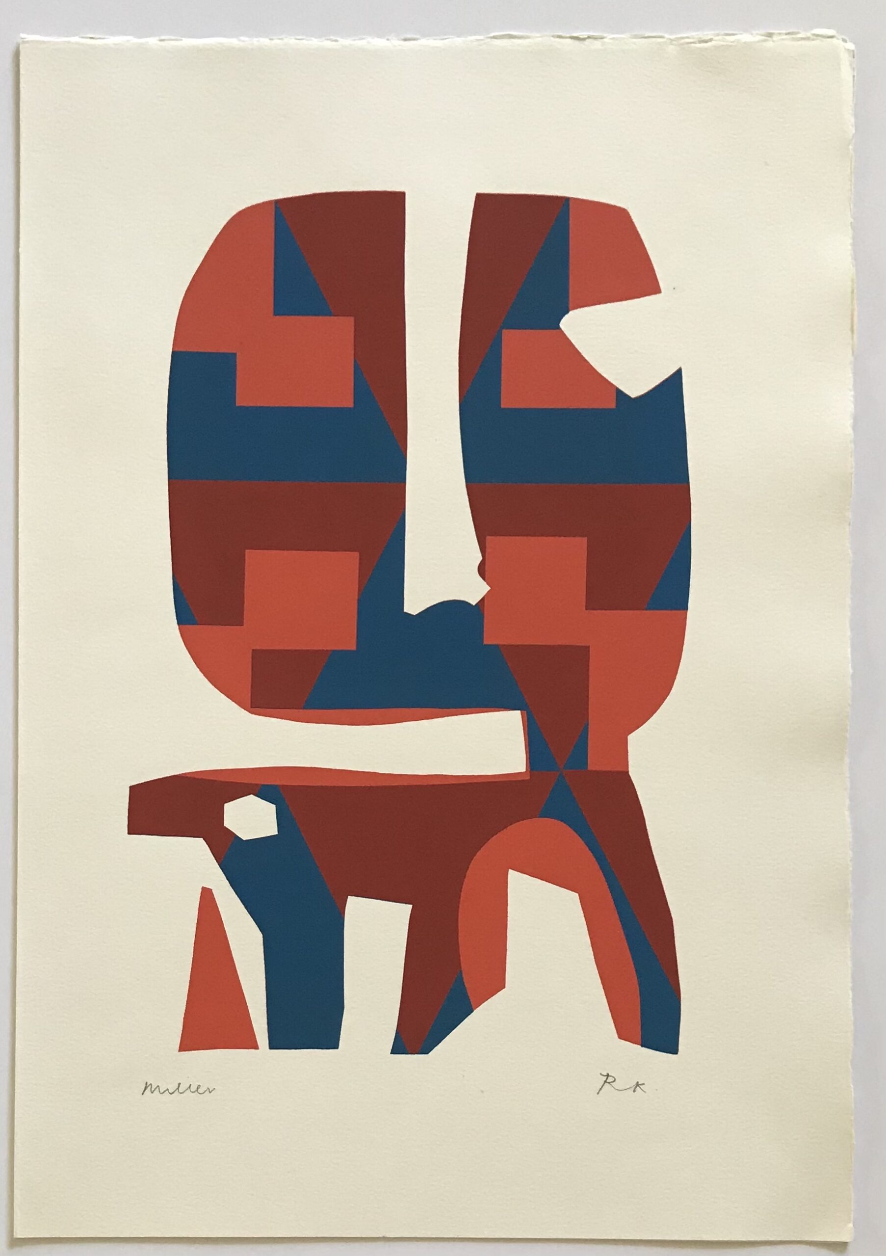Ronald king Millere Screen Print Elephant Size Pencil Signed 1967