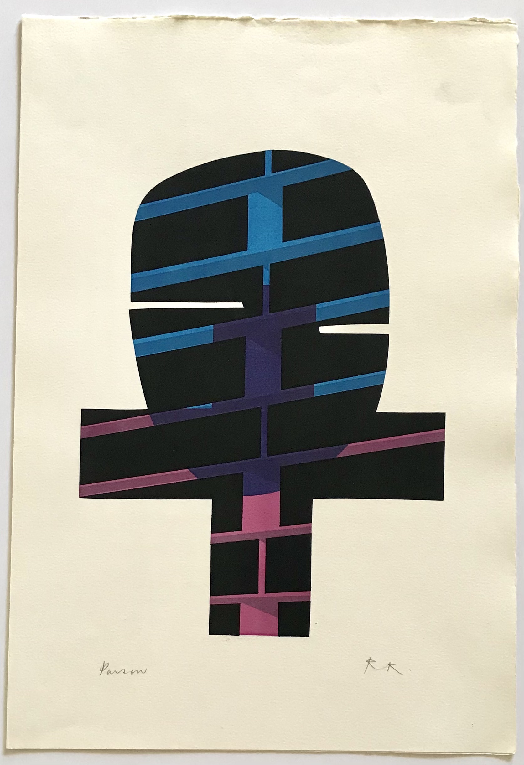 Ronald king signed screenprint Persoun 1967