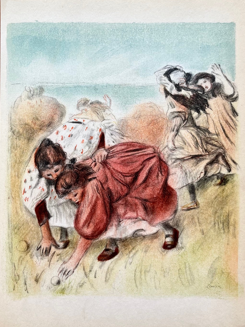 Pierre-Auguste Renoir Lithograph 7 Enfants Jouant a la Balle