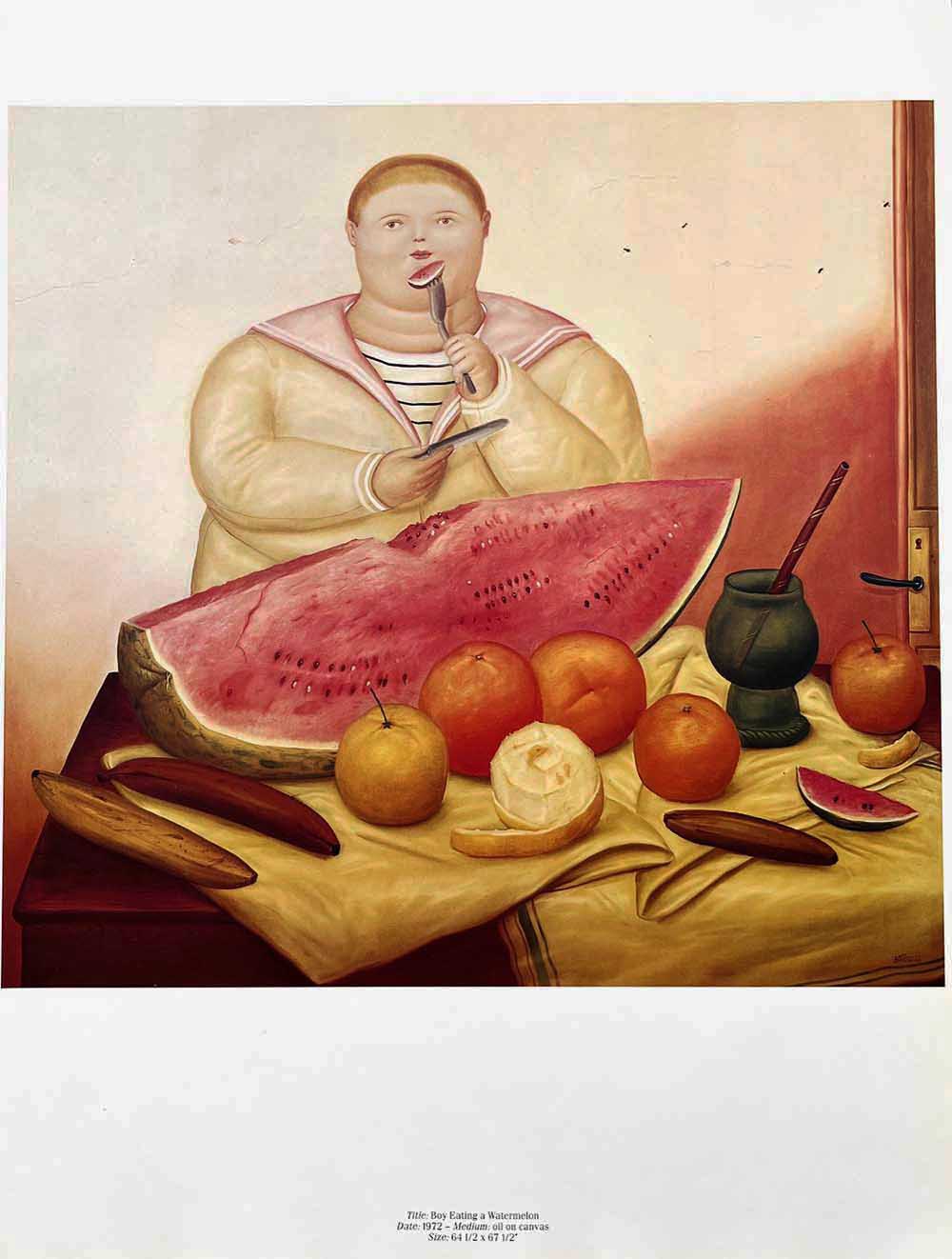 Fernando Botero 22 Boy Eating a Watermelon 1983