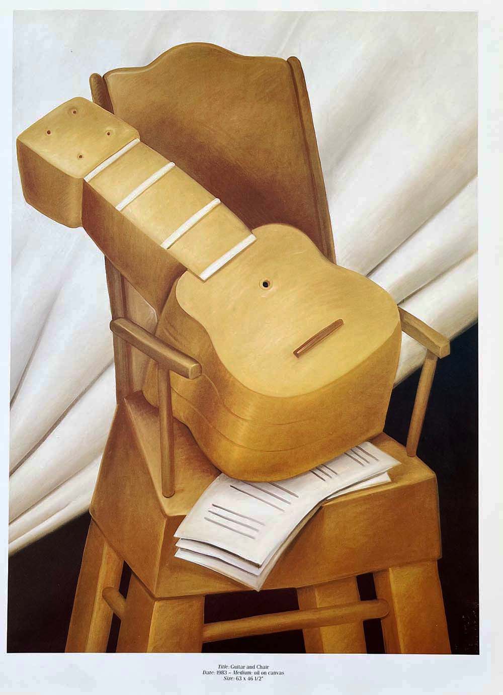 Fernando Botero 24 Guitar and Chair 1983