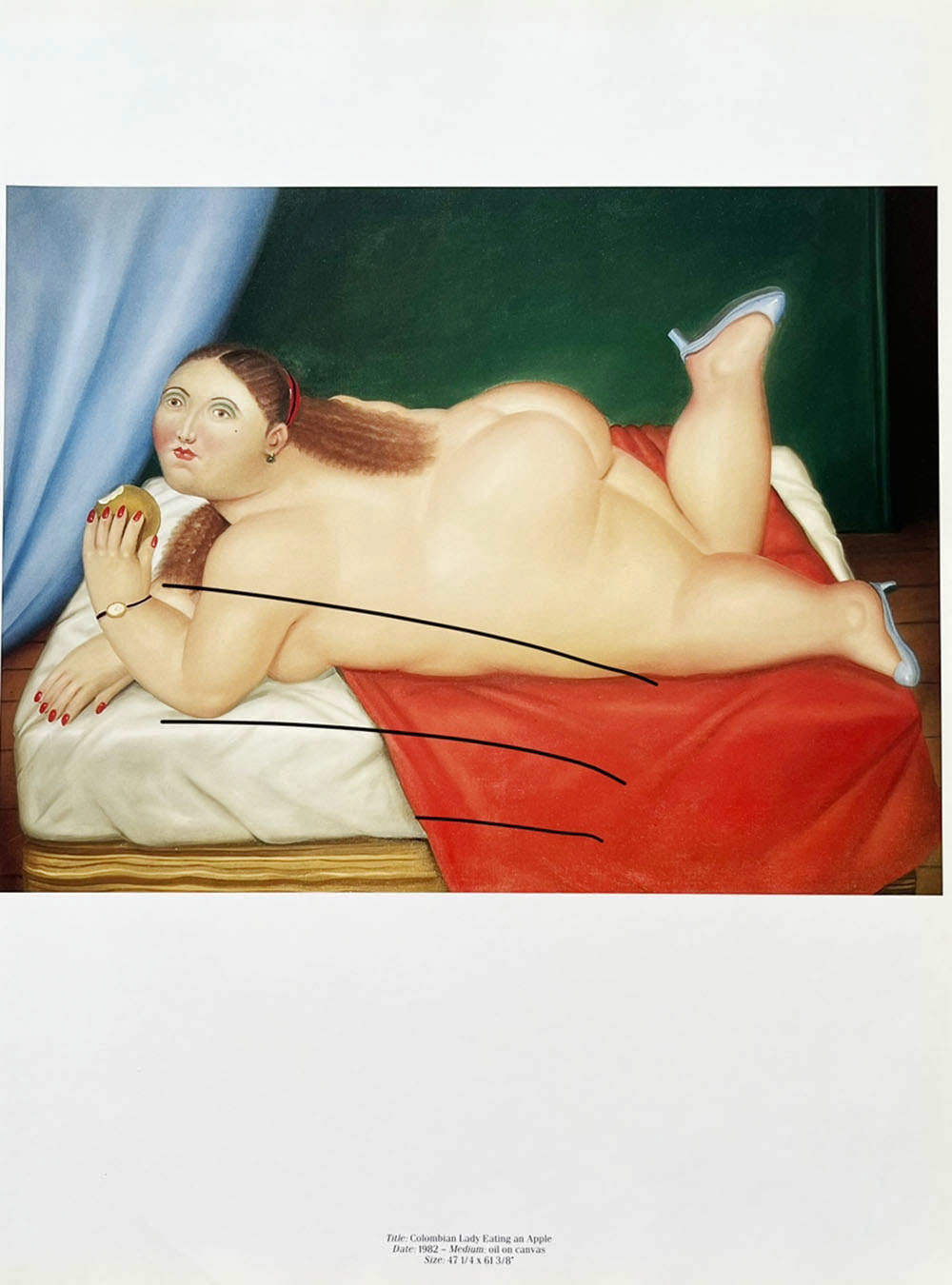 Fernando Botero 23 Colombian Lady Eating an Apple 1983