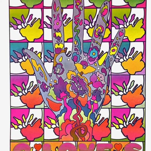 Peter Max Pop Art Poster 12 Gloves 1970