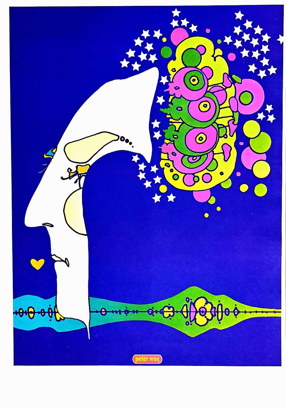 Peter Max Pop Art Poster 15 NBC TV Station 1970