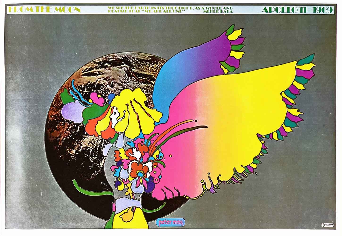 Peter Max Pop Art Poster 20 Apollo two 1970