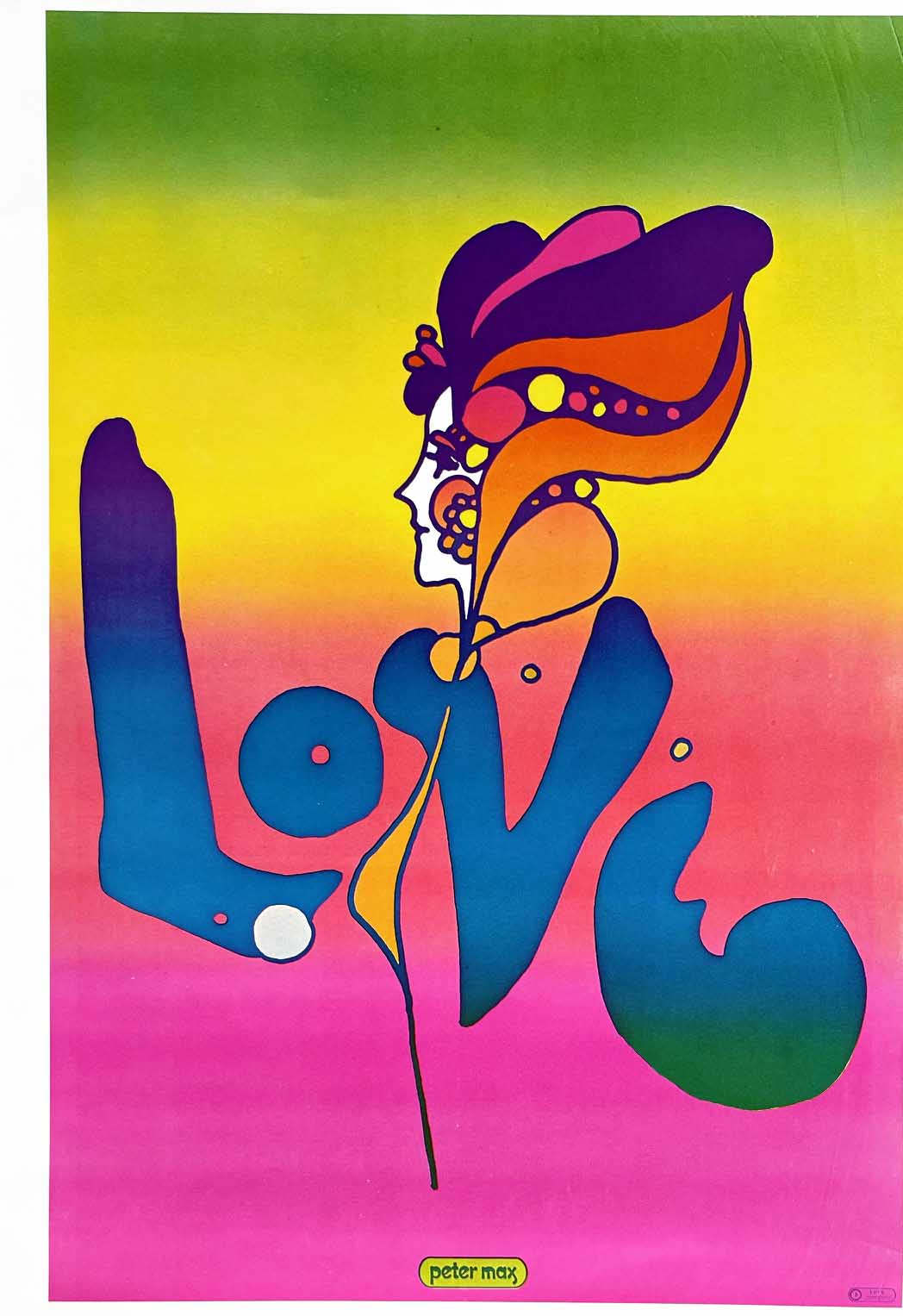 Peter Max Pop Art Poster 8 Love 1970