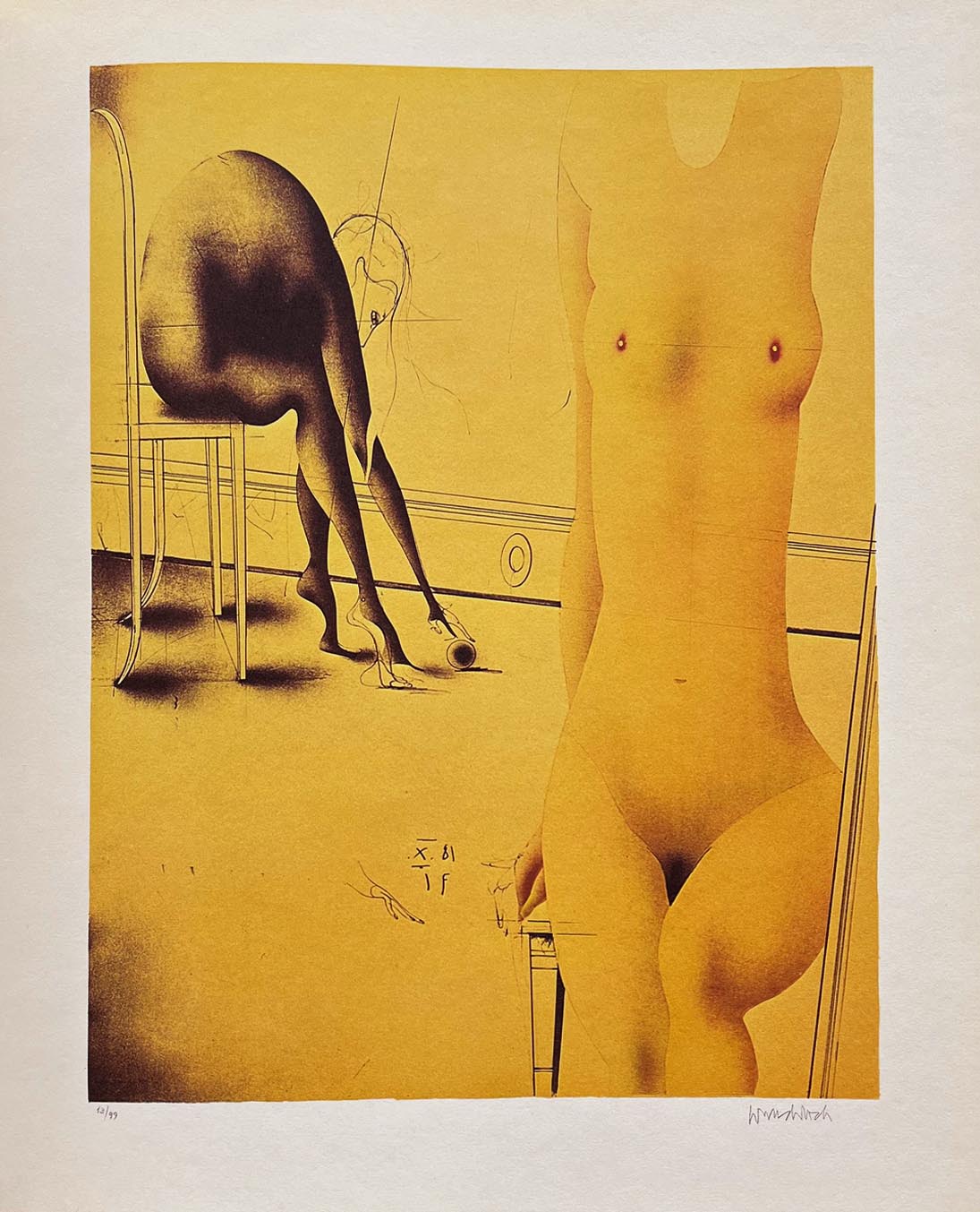 Paul Wunderlich 44 Personnage En Jaune