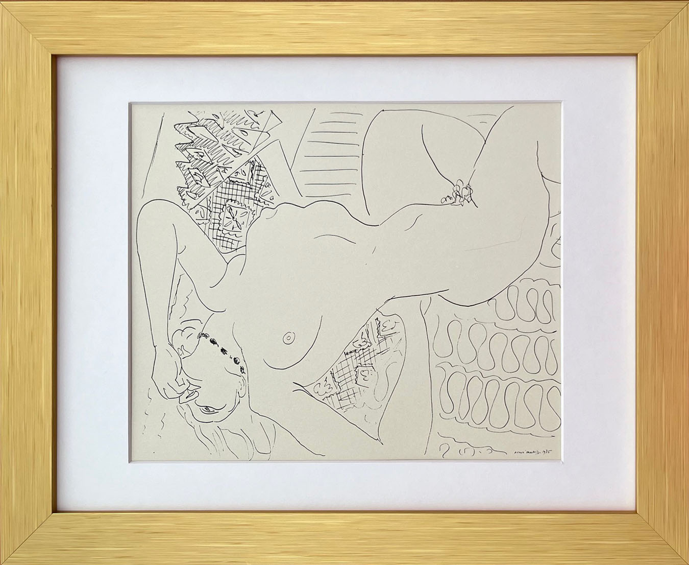 Matisse Lithograph Drawings Nude framed