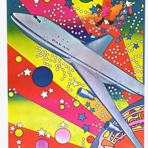 Peter Max Pop Art Poster 24 Pan AM 1970