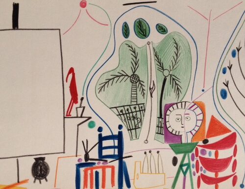 Picasso Sketchbook Carnet de la Californie Print 3 dated 8/11/1955