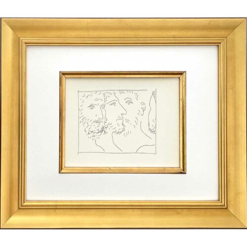 Set of three framed art by Pablo Picasso from les metamorphoses