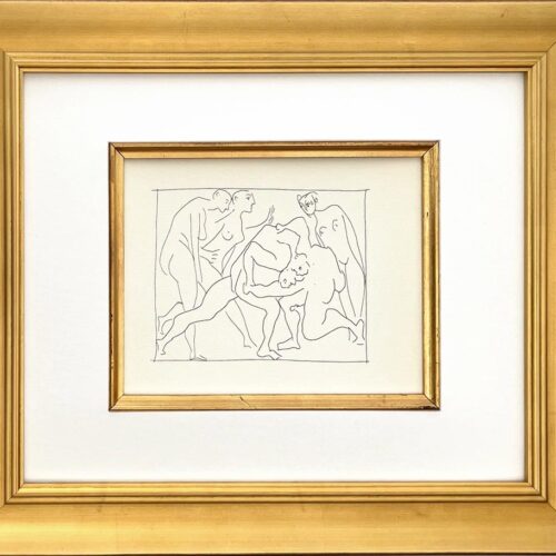 Picasso Metamorphoses 23 Two wreslers observed by 3 nude women framed