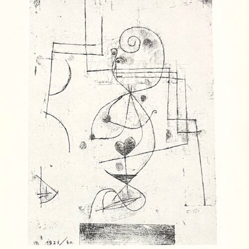 1947 Paul Klee Engraving 25 Queen Of Hearts 1921