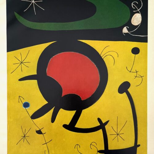 XXe siecle 31 1968 Miro vol d'oiseau encerclant la femme au 3 cheveux 1968 peinture
