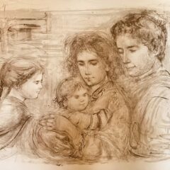 Edna Hibel Original Lithograph The Family Signed & numbered