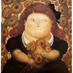 Fernando Botero 44 Girl in a garden of sunflowers 1983