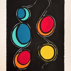 Joseph Merhi Five Circles 2020 Original Acrylic Painting on Paper