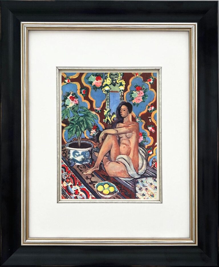 Matisse 15 Decorative Figure on Flowery Background framed