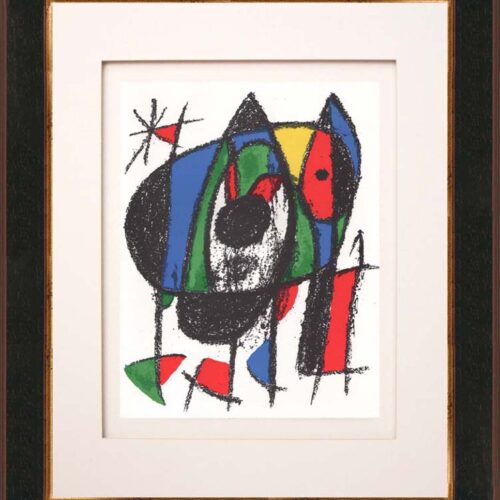 Joan Miro Original Lithograph V2-5 Mourlot 1975 Framed