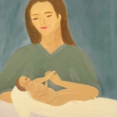Joseph Merhi Mother n Child 24x20 inch 1988