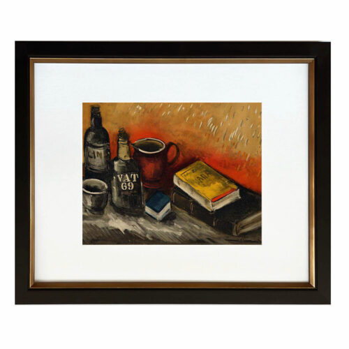 Vlaminck lithograph still life with whisky bottle
