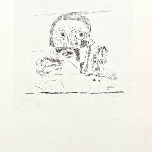 1947 Paul Klee Engraving 18 Three Heads 1919