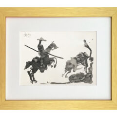 Bullfights for Picasso framed in a gold frame