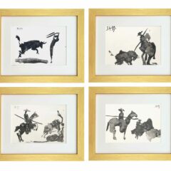 Ser of four framed artworks toros y toreros by Picasso