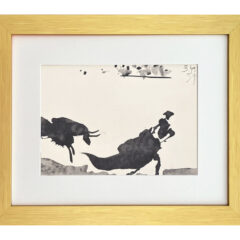 Picasso framed toros y toreros dated 3/4/59 with gold frame