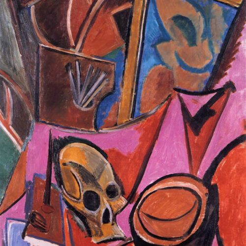 Still life with a skull for Pablo Picasso