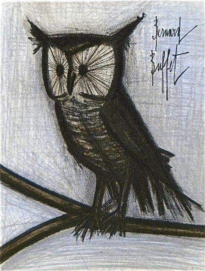 Buffet The little Owl Original Lithograph 1968