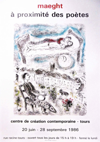 Chagall Poster, A proximite des poetes