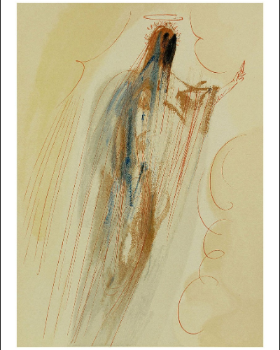 Salvador Dali Woodcut, Paradise 29 the creation of angels Divine Comedy